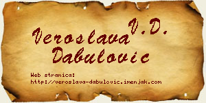 Veroslava Dabulović vizit kartica